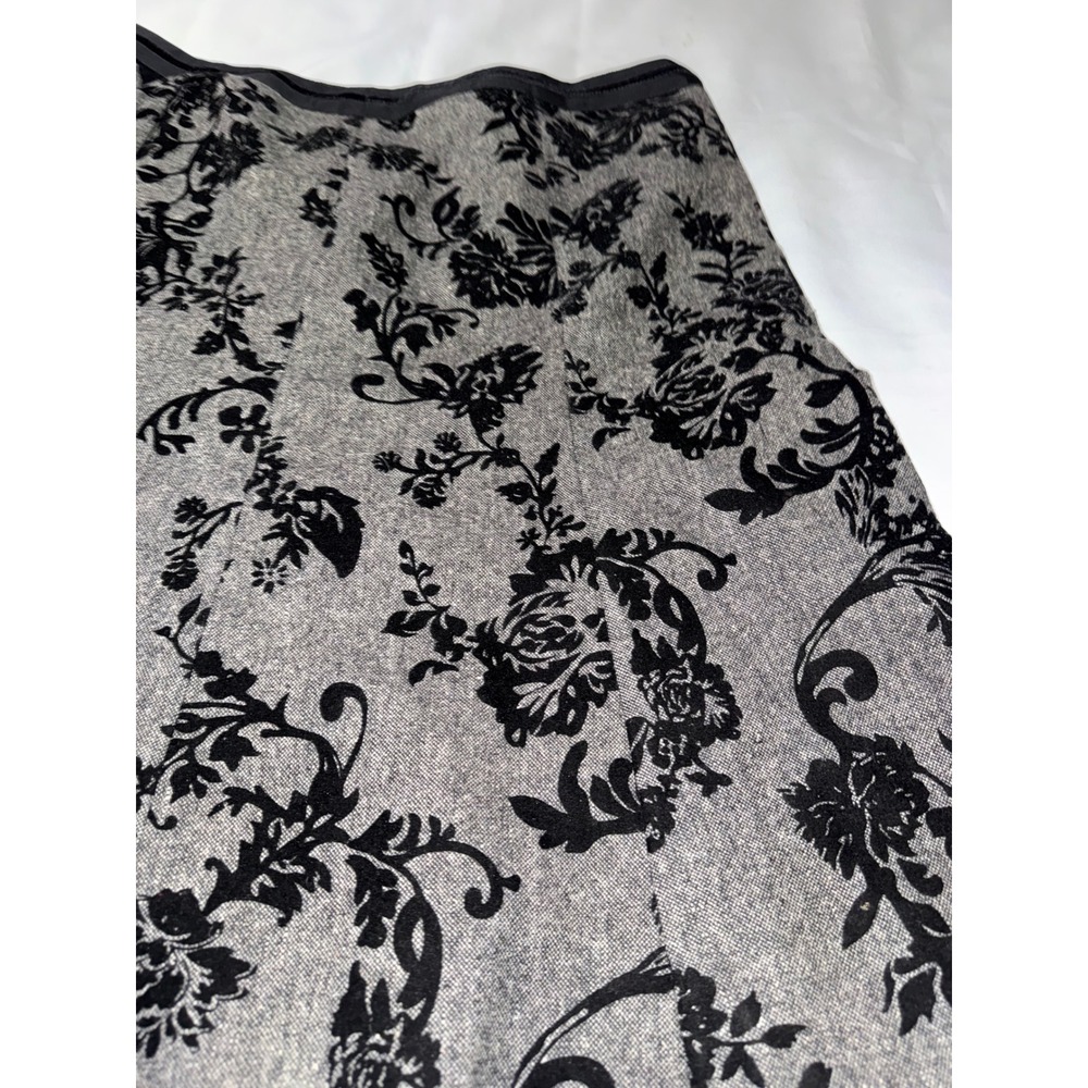 Ann Taylor Gray Black Floral Damask A-Line Knee Length Skirt Plus Size 18